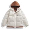 Teenagers Autumn and Winter Contrasting Colors Casual Warmth Graphene Cotton-padded Coat Thickened Loose Fake Two-piece Cotton-padded Coat Men