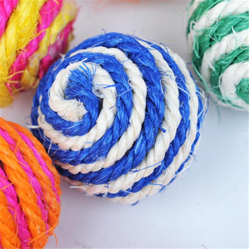 1Pcs Pet Kitten Sisal Dog Weave Catch Balls Chewing Toys Rope