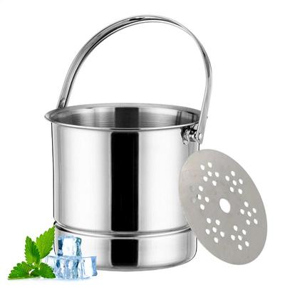 Ice Cube Storage Bucket Stainless Steel Beverage Tub with Handle Wine Buckets with Strainer Home Bar Accessories Beer Chiller
