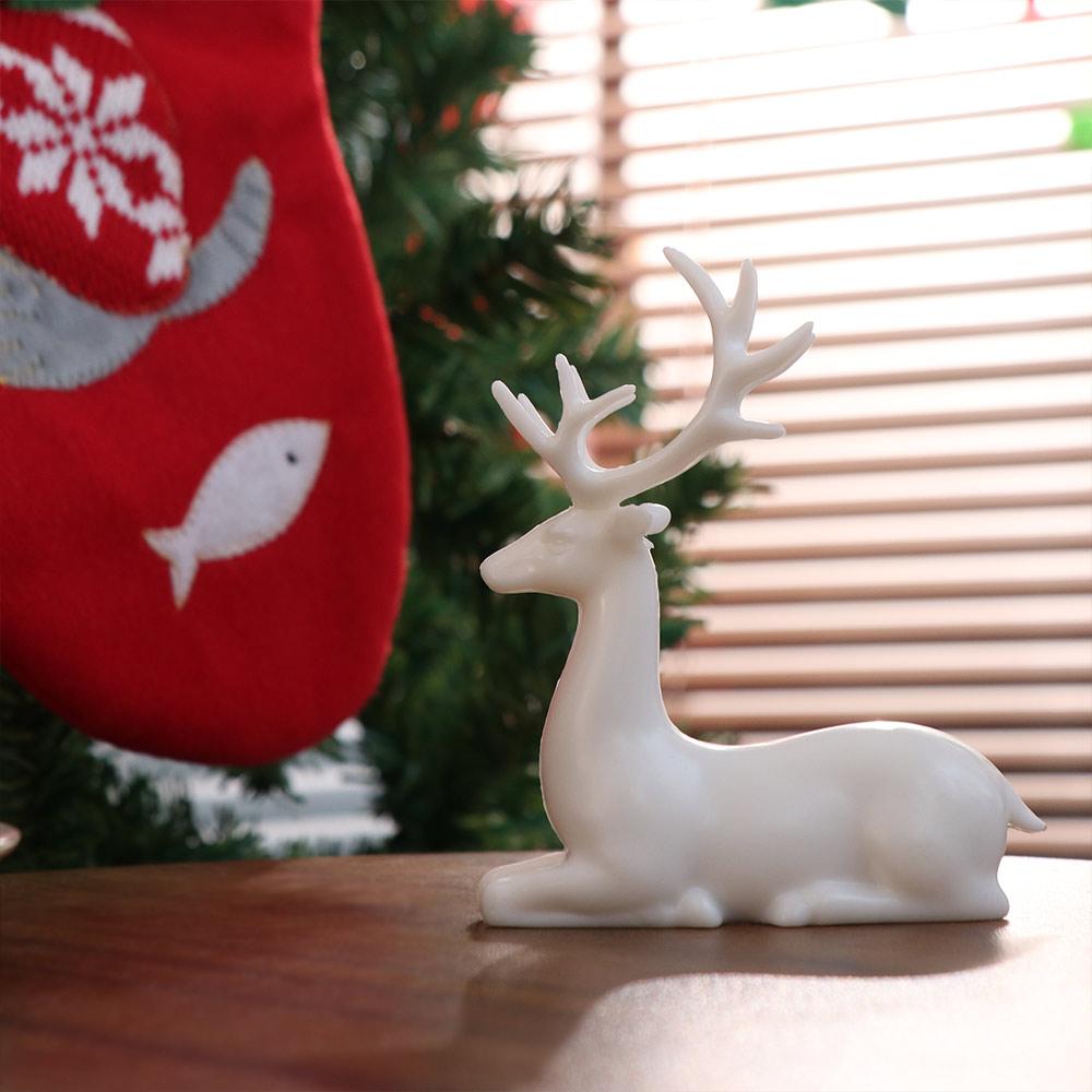 Creative Deer Desktop Ornament Modern Sitting/Standing Position Reindeer Sculpture Cute Exquisite Christmas Deer Statue