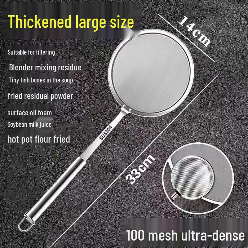 Stainless Steel Ultra-fine Soy Milk and Oil Skimmer Spoon with 100-Mesh Filter Screen