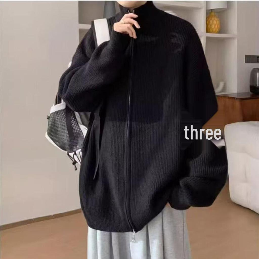 Men's Striped Cardigan Sweater: Casual Knitwear Jacket with High-End Feel for Autumn/Winter.