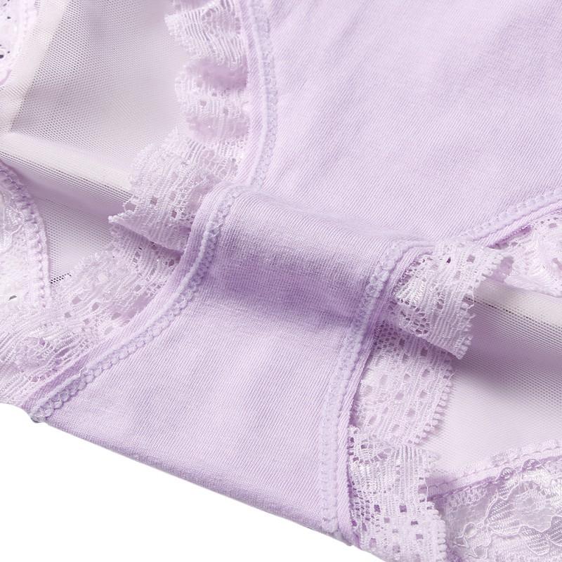 Women Cotton Mesh Underwear Low Waist Briefs Seamless Panties