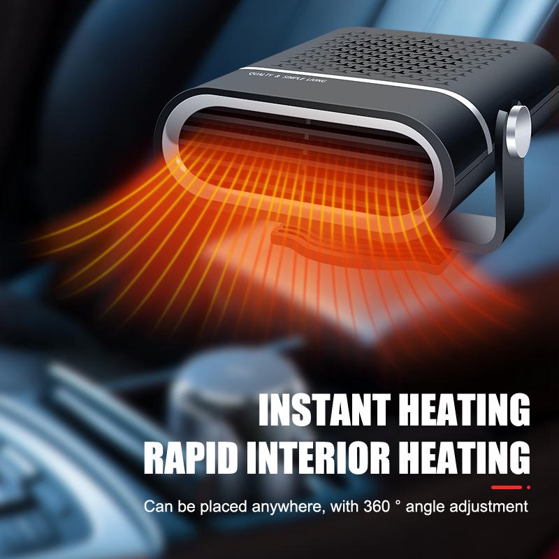12V 150W Portable Electric Car Heater Rotation Heating Cooling Fan Warmer Wind Defrosting Abs 2In1 Snow Demister Defroster