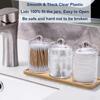 Glass Holder Dispenser For Bathroom Clear Canister Jar For Cotton Swabs, Balls, Pads, Floss Picks, Small Containers For Makeup Storage