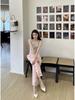 2024 Summer Arrival: Women's Shrimp Pink Tulle Linen Wide-Leg Long Pants