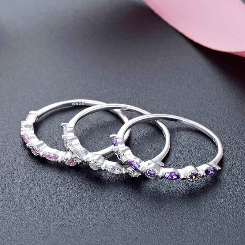 925 Sterling Silver Diamond Zircon Women's Minimalist Luxury Ring – Stackable for Index or Pinky Finger.