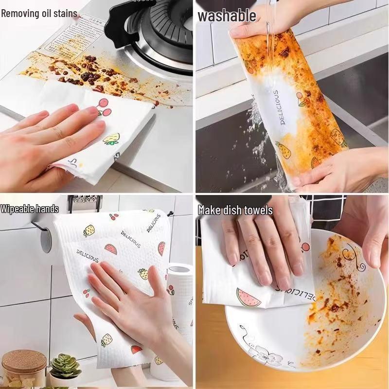 Doppelseitiges saugfähiges Küchentuch: Wasser- und Ölbeständiges Einweg-Papierhandtuch