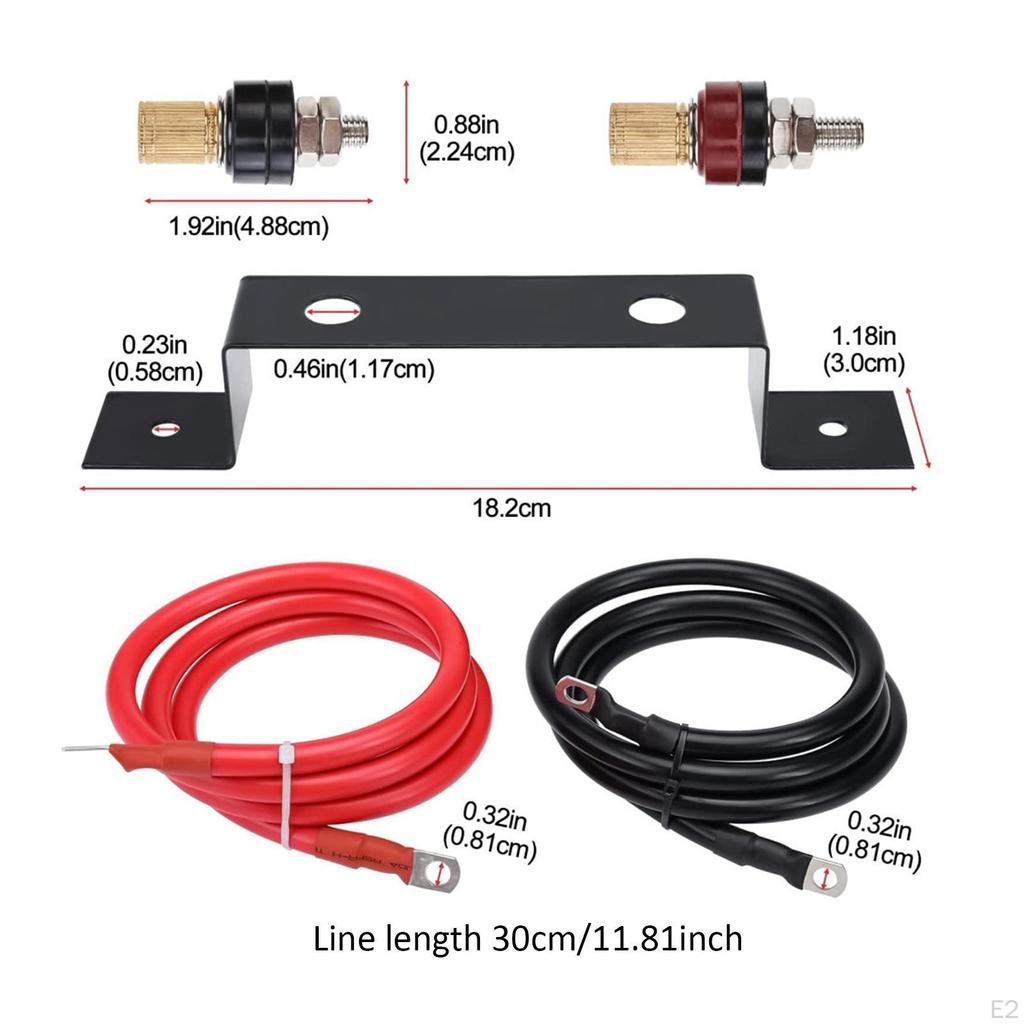 Batteriflyttingssett Kabel og Monteringsbrakett Premium Profesjonelle Startpolklemmer