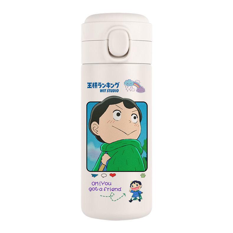Ranking of Kings Bojji Couple Thermos Cup Cute Student Water Cup Cartoon Student Bounce Type 304 Stainless Steel Gift