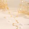New Fashion Y-shaped Long Chain Five-leaf Flower Pendant Necklace Women's Titanium Steel Necklace Light Luxury High-end Jewelry