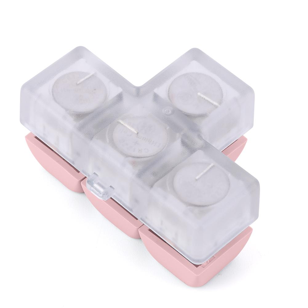 4 klavišų klaviatūra „Fidget“ raktų pakabukas su LED šviesos klaviatūros paspaudimu(Rožinis A stilius)