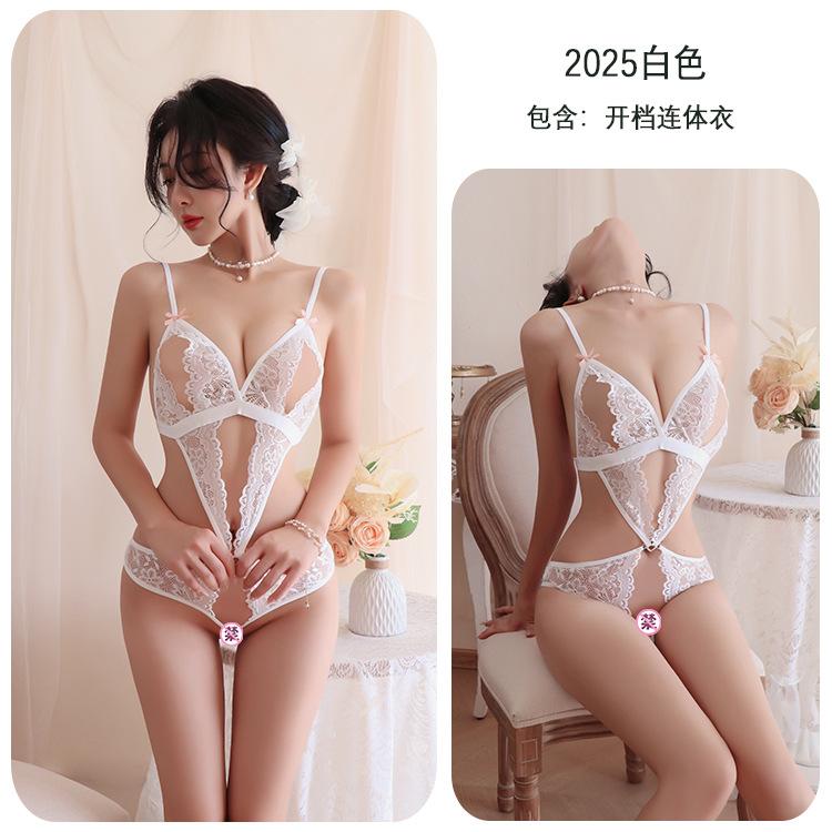 Sexy Sexy Lace Seduction Onesie Women's Transparent Pajamas Uniform Suit
