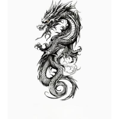 Wasserdichte Drachenmuster Tattoo Aufkleber Herren Temporäre Tattoo Aufkleber Fake Tattoo Für Frauen Hand Arm Brust Körperkunst