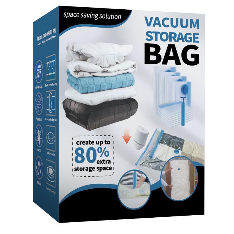 Enhanced Transparent Vacuum Compression Storage Bag for Clothes, Quilts, and Down Jackets - Dustproof and Moisture-Resistant Organizer.