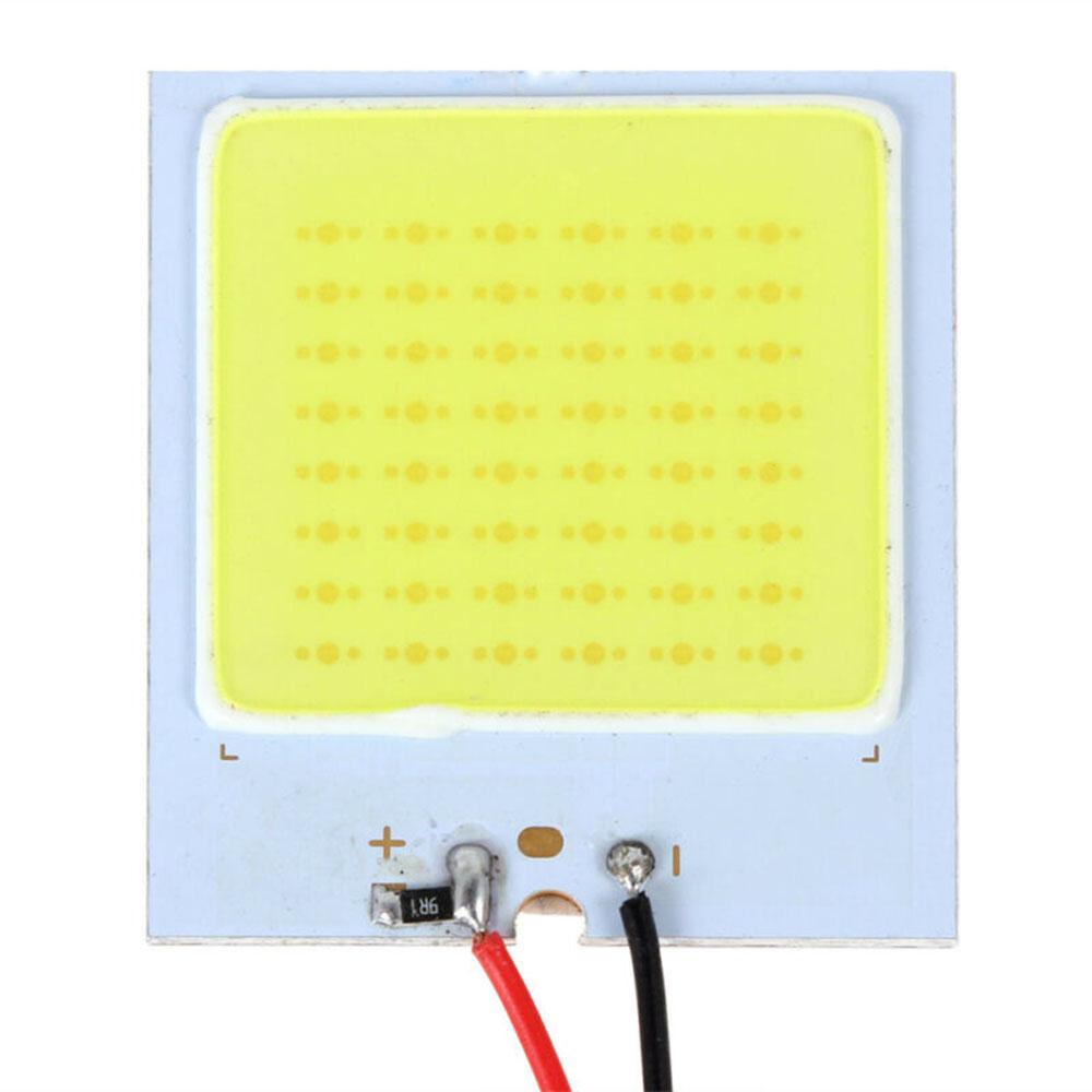 48SMD Bilbar Lys 4W 12V Lampe Interiør Hvit Dome Panel T10 Universal