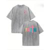 Vintage Creative Pattern Washed "Faith" Double-Sided Printed Pure Cotton Washed Drop Shoulder Men's Vintage Street Basic Loose Hip-Hop Top