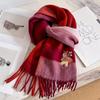 New Year's pony simple three-dimensional embroidery couple's thickened scarf men's and women's pure plaid scarf gifts
