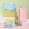 Portable Silicone Coin Purse Waterproof Zipper Travel Pouch Large Capacity Solid Color Earphone Bag Students