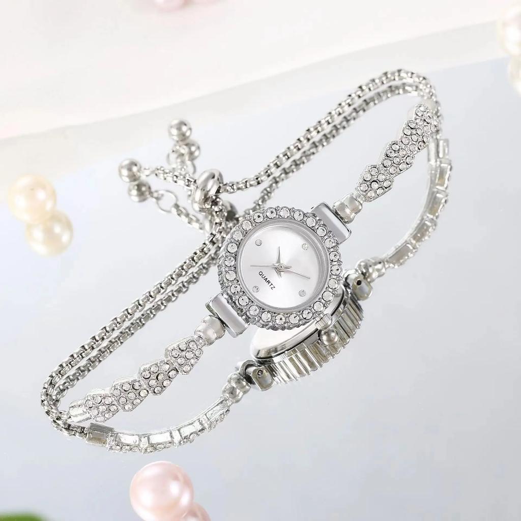 Vintage Casual Ladies Watches Luxury Watch Women Bracelet Rhinestone Fashion Wristwatch Bracelet Relojes Para Mujer
