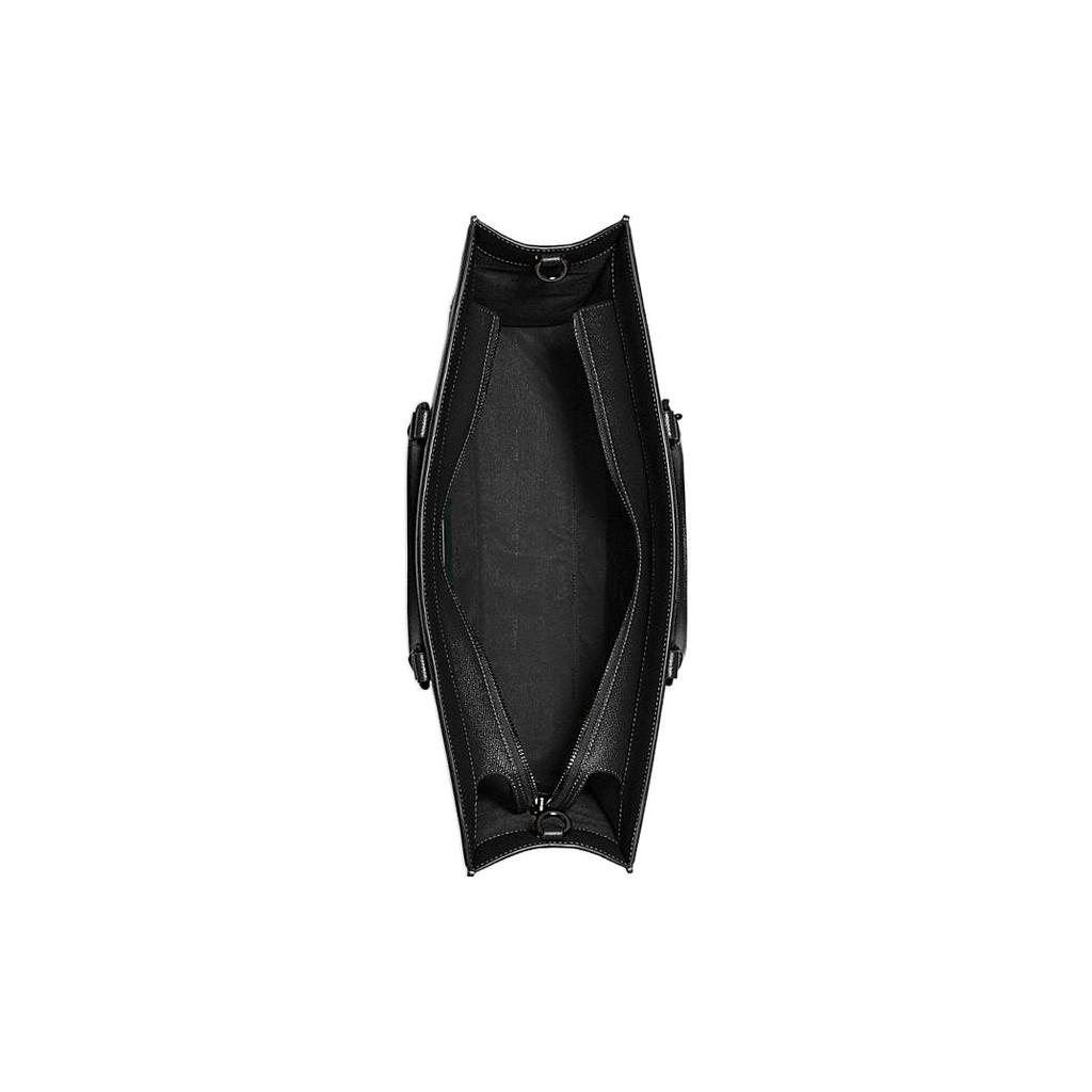 New COACH Cross Grain Leather Canvas Tote Shoulder Bag, Crossbody Bag, Handbag Large Size Women's Black CJ844-BLK