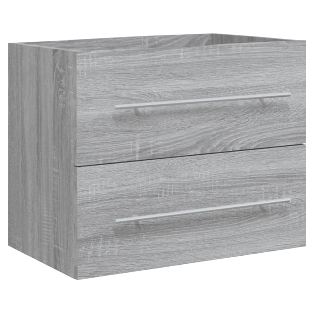 Washbasin Cabinet with Built in Basin Grey Sonoma Particleboard