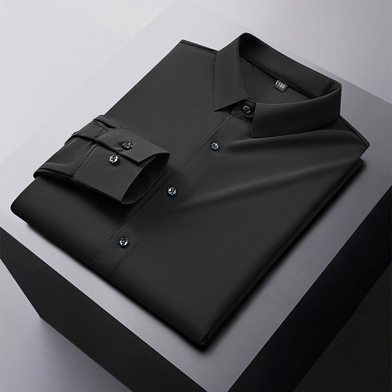 

Мужская эластичная рубашка с длинным рукавом, однотонная, оверсайз, 10XL, большого размера, весна-лето L