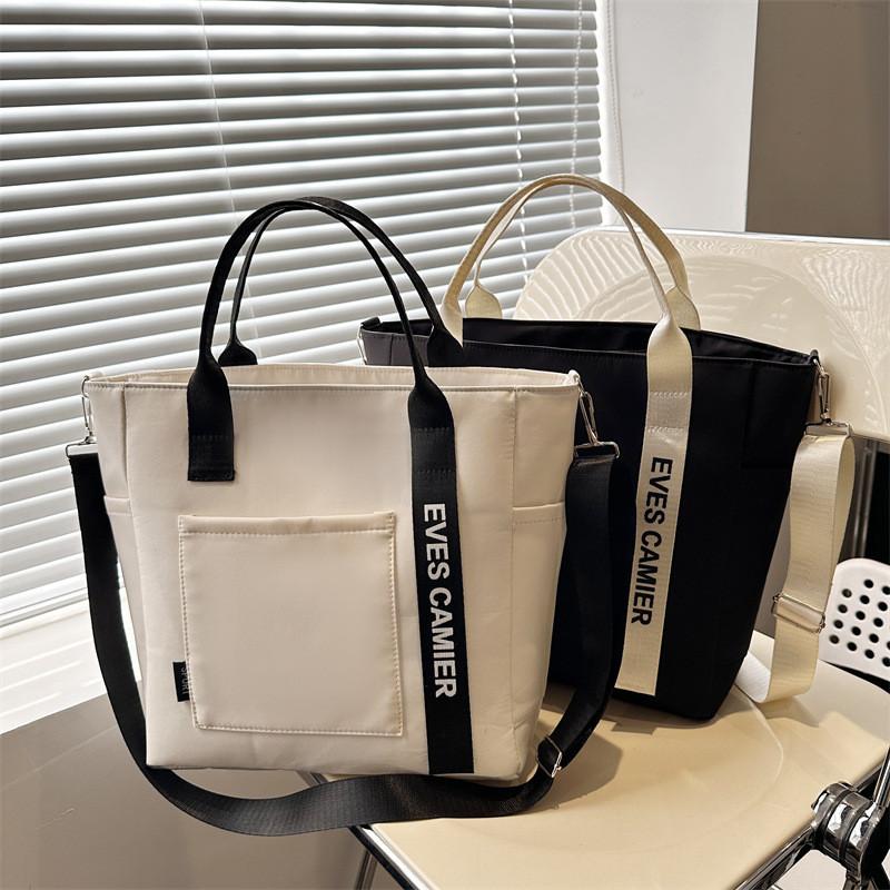 Borsa Tote in Tessuto Oxford con Chiusura a Zip per Uso Quotidiano Ragazze e Donne