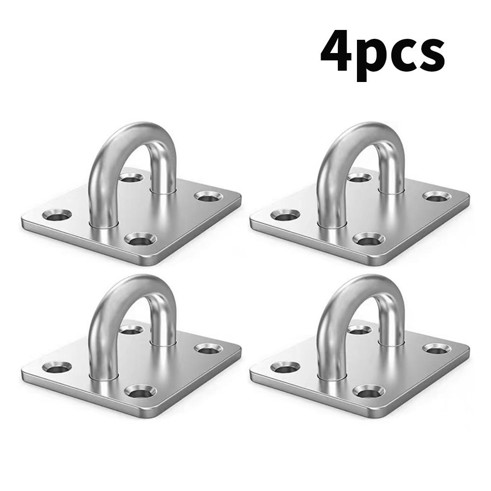 

4/8Pcs Stainless Steel Square Pad Eye Plate Hook Hanger Heavy Duty Ceiling Wall Boating Yacht Shade Sailing Marine Accessories