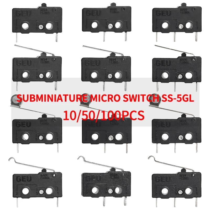 10/50/100PCS SS-5Gl NO/NC/Changeover Subminiature Micro Switch 2-Terminal Pre-Wired 3-Terminal Micro Limit Switch Switches4