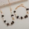 Original Design S925 Sterling Silver Natural Crystal And Pearl Colored Treasure Bracelet Women'S Trend Handmade Beaded Earrings