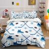 Ice Hockey Themed Set Decor Soft Skin-Friendly Bedding Set Includes 1 Duvet Cover And 2 Pillowcase, Gift