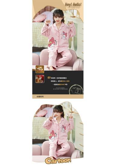 Children's Long Sleeve Cartoon Pajama Set - Spring/Autumn Home Wear for Girls
