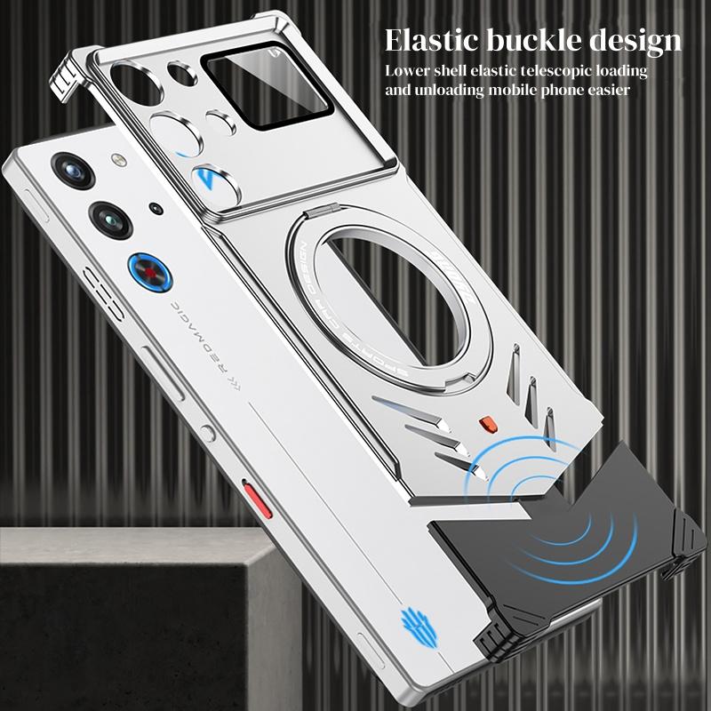 Elastischer Schnappverschluss Metall Aluminium 360 Rotierende Rüstungsabdeckung für ZTE nubia Red Magic 11S 11 10 Pro + Stoßfeste Wärmeableitung Hülle