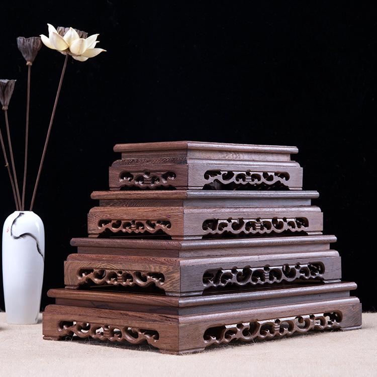 1 Pc Chicken Wing Wooden Base Ornament Living Room Home Decoration Buddha Statue Incense Burner Offering Platform Tea Set Base