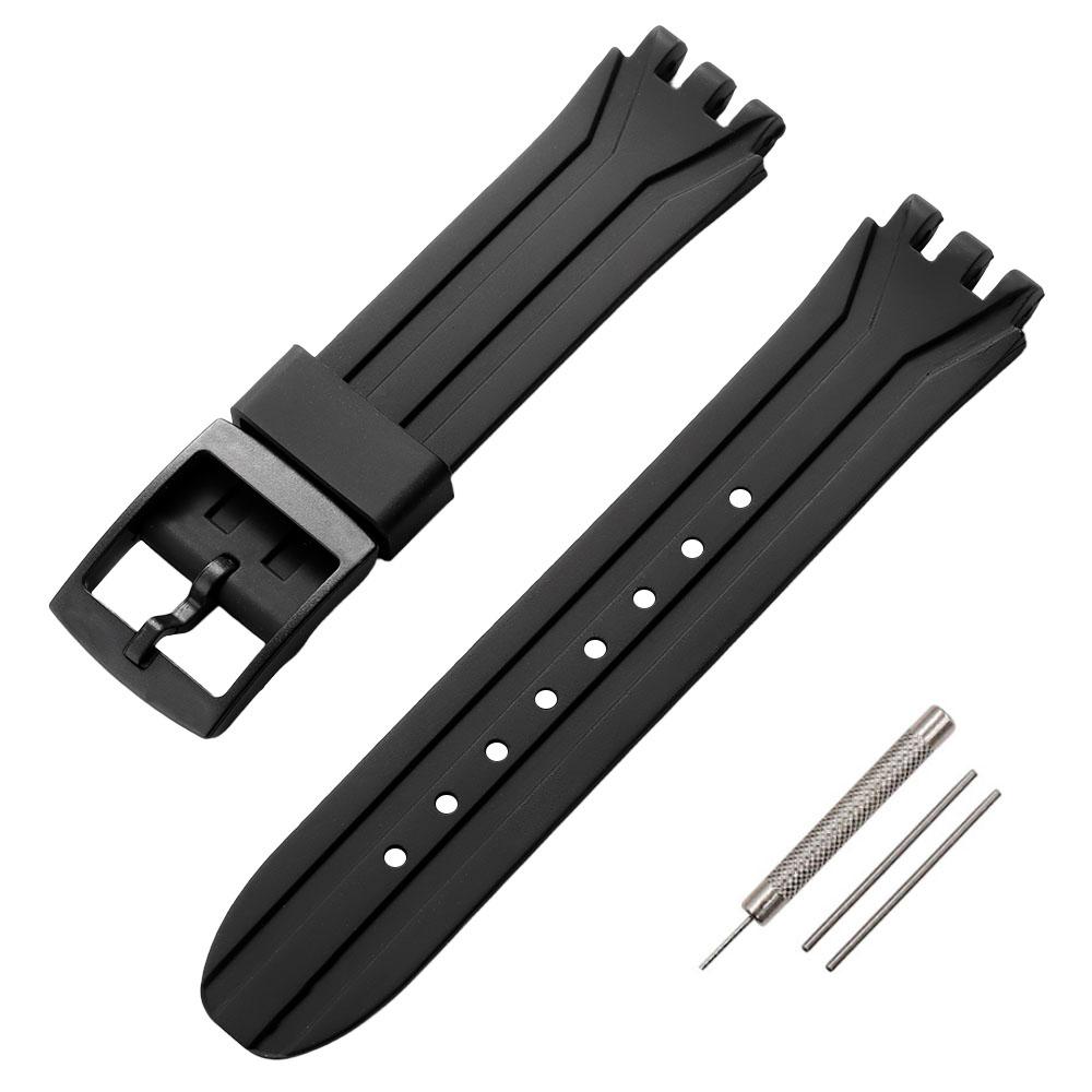 

Silicone Watch Band 18mm for Swatch SUIB400 SUIK400 Waterproof Soft Rubber Strap Men Women Sport Wrist Band Accessories Bracelet 18mm чорний