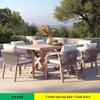 Teak Rattan Outdoor Dining Set: Waterproof Table & Chairs for Terrace or Garden
