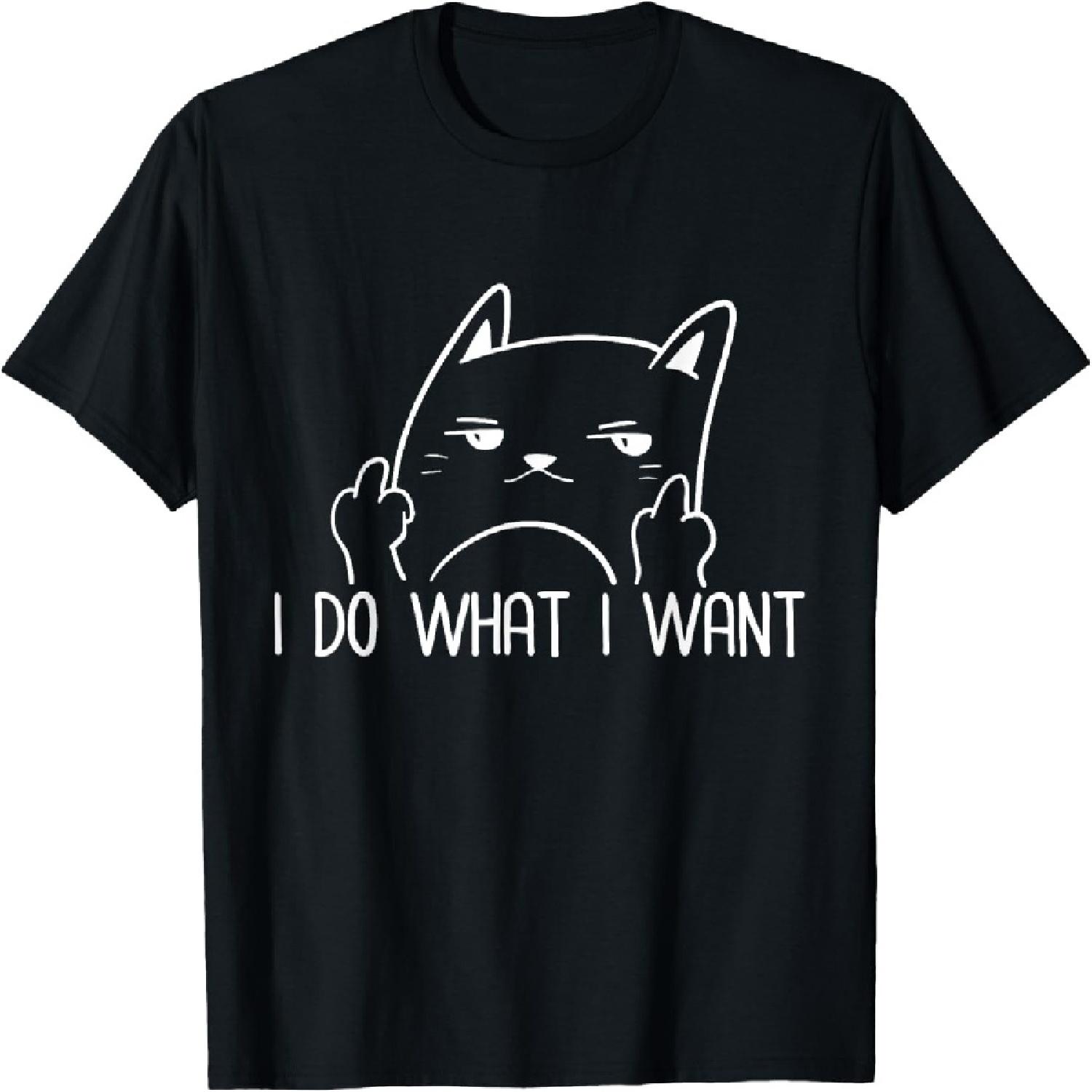 I Do What I Want Funny Adult Humour Cat Middle Finger Meme T-Shirt XXXXXL разноцветный
