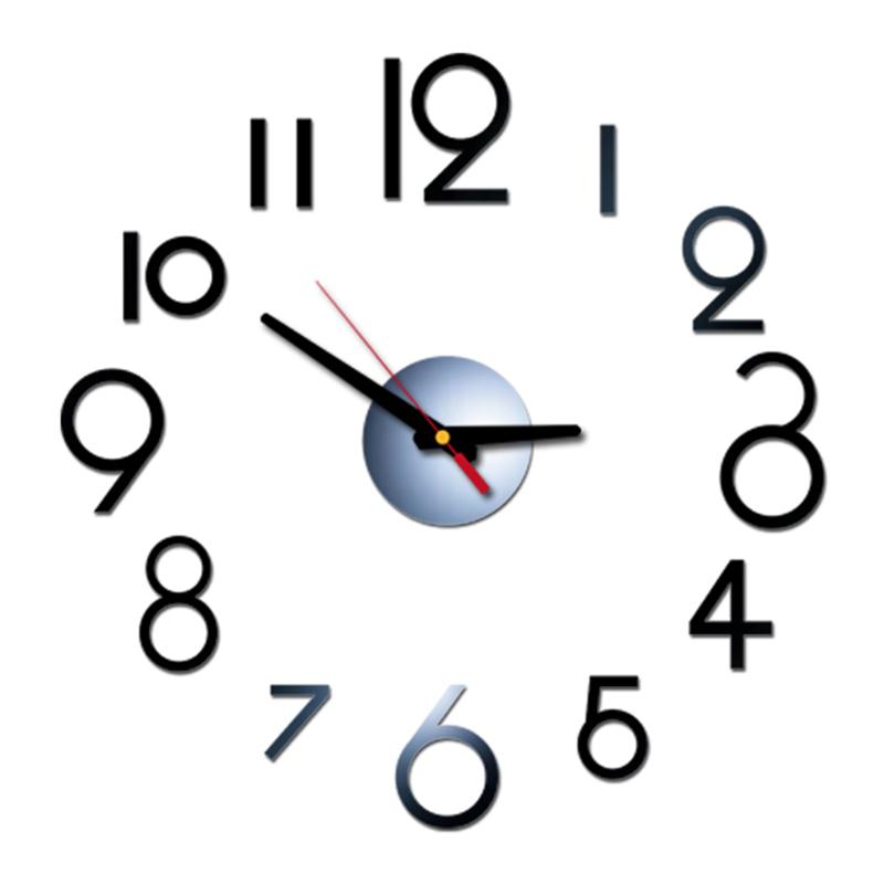 Wanduhr Rahmenlos Digitale Wanduhren DIY Acryl Wandaufkleber Quarz Leise Uhr für Zuhause Büro Wanddeko Horloge Murale