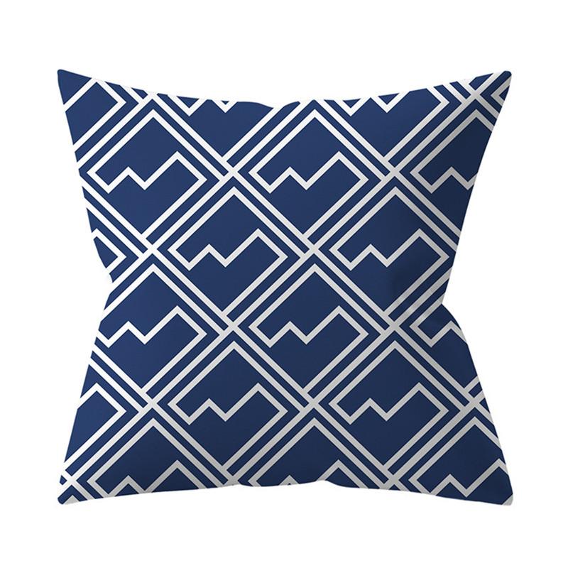 Navy Blue Mandala Nordic Geometric Pillowcase 45x45 Cushion Cover Decorative Pillow Sofa Cushion Home Decor Polyester