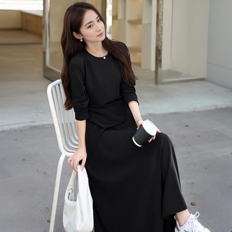 Early Autumn Long-sleeved French Leisure Suit Skirt Women's New Waist Slimming Luxury Two-piece Suit.