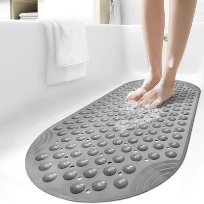 Anti-Slip PVC Bathtub Mat with Massage Texture Strong Suction Cups Odor-Free Fade-Resistant Easy To Clean Shower Foot Pad Mat Family Supply