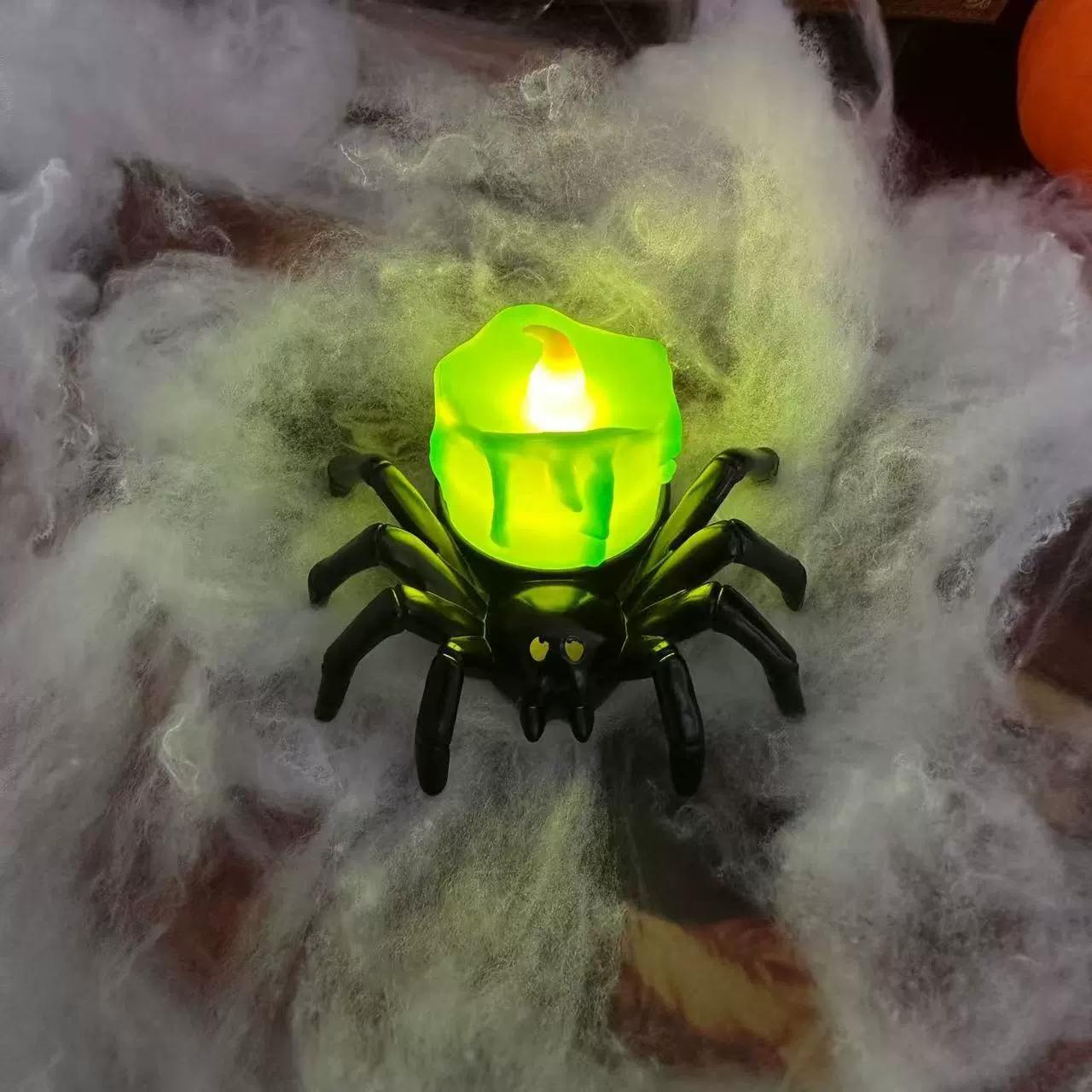 

Halloween Decorations LED Candle Light Plastic Spider Pumpkin Lamp for Home Bar Haunted House Halloween Party Decor 1pcs