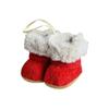 Plush/Cloth Christmas Boots Pendant Decorative Plush Christmas Tree Pendant  Festival Party