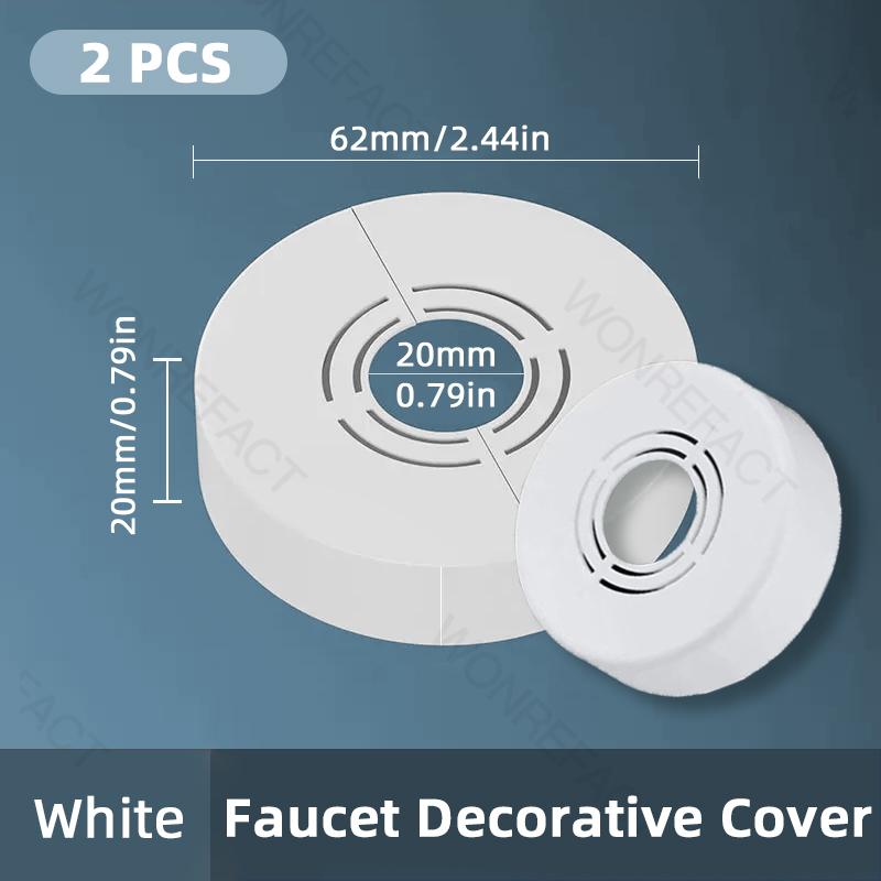 

2PCS Split Pipe Decorative Cover Adjustable Faucet Decorative Sleeve Customizable Cutting Chrome Finish Bathroom Accessories