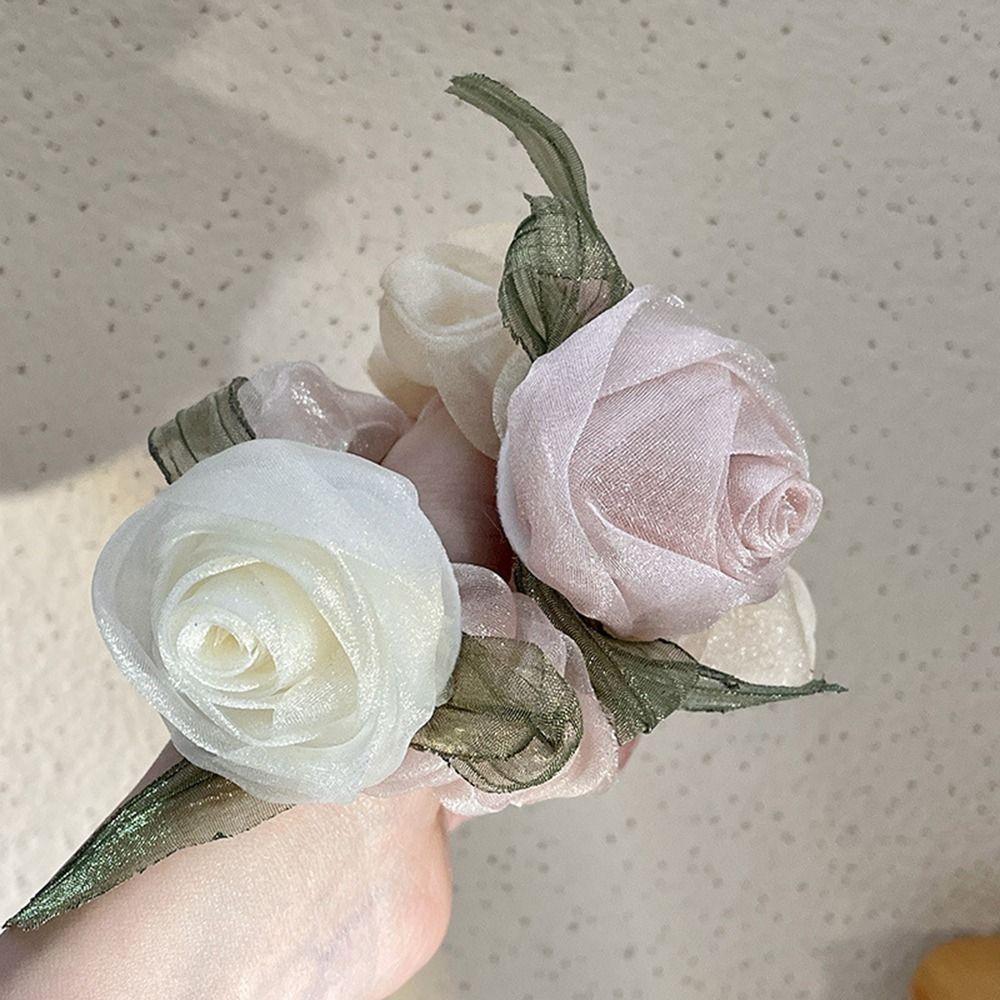 Hair Accessories Korean Style Hair Rope Women Hair Ring Rose Flower Hair Scrunchies Ponytail Holder