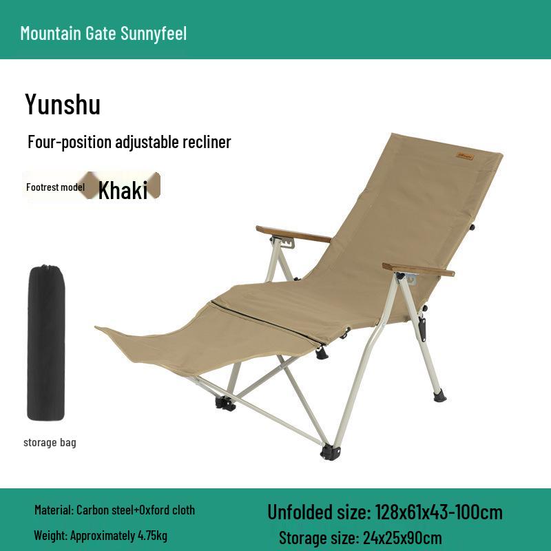 SunnyFeel Shanmen Outdoor Adjustable Dog Recliner with Detachable Footrest - Portable Folding Camping Chair.
