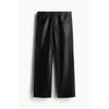 H M Relaxed Fit Coated Pants Black