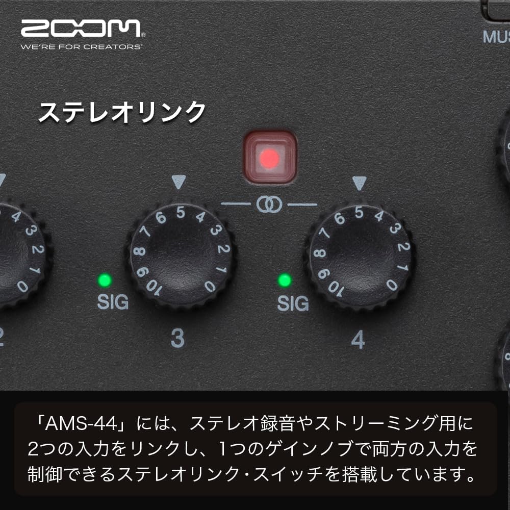 ZOOM AMS-44 Audio Interface 4IN/4 OUT [Switch Distribution Mode with 1 Switch] USB Type-C Smartph...