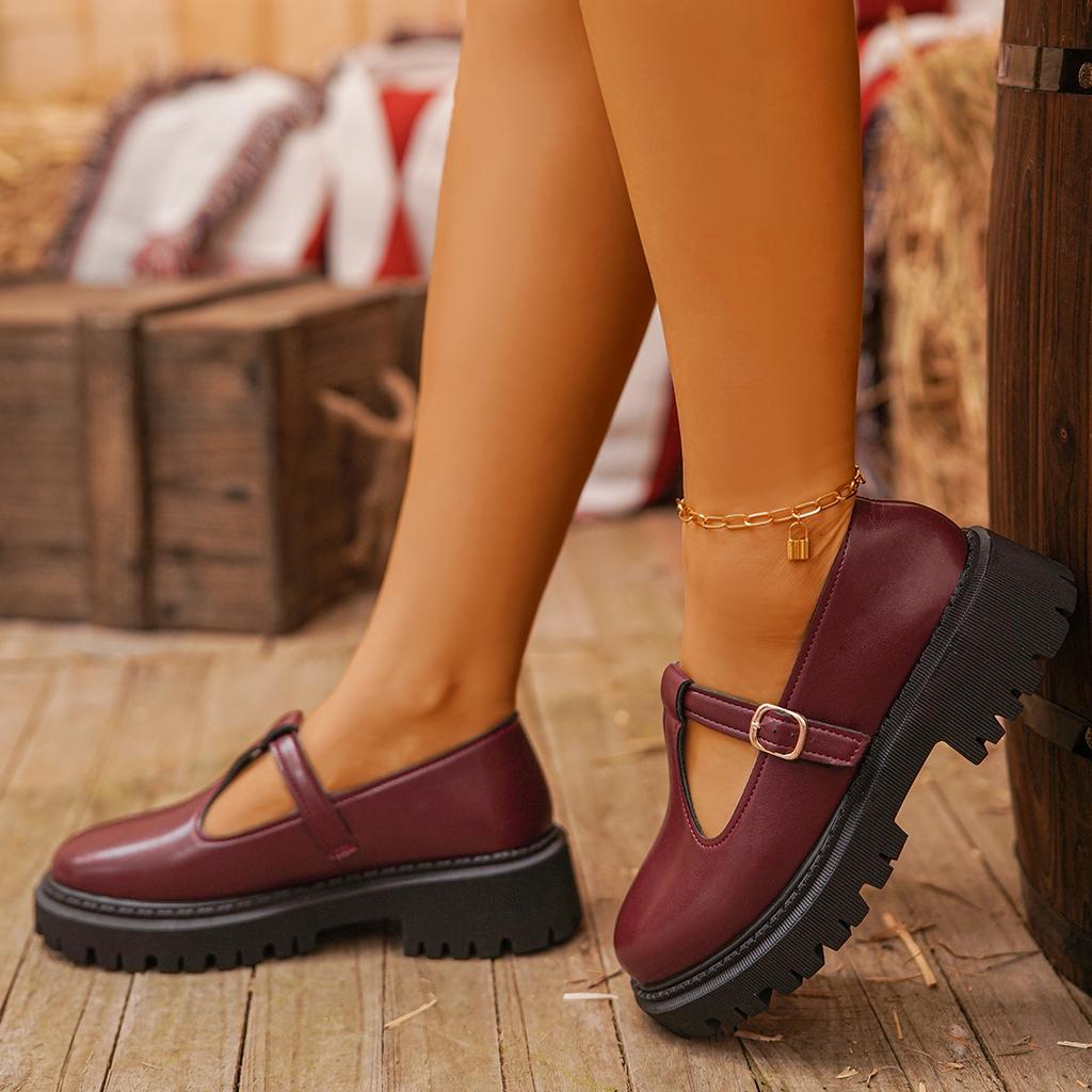 *Spring Autumn Selling Round Head Comfortable Thick Soled Single Shoes Fashionable New Elegant Anti Slip Casual Women's Shoes